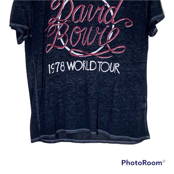 Bowie Exclusively for Lucky Brand 1978 World Tour Burnout T Shirt Women's Size M - Picture 3 of 11